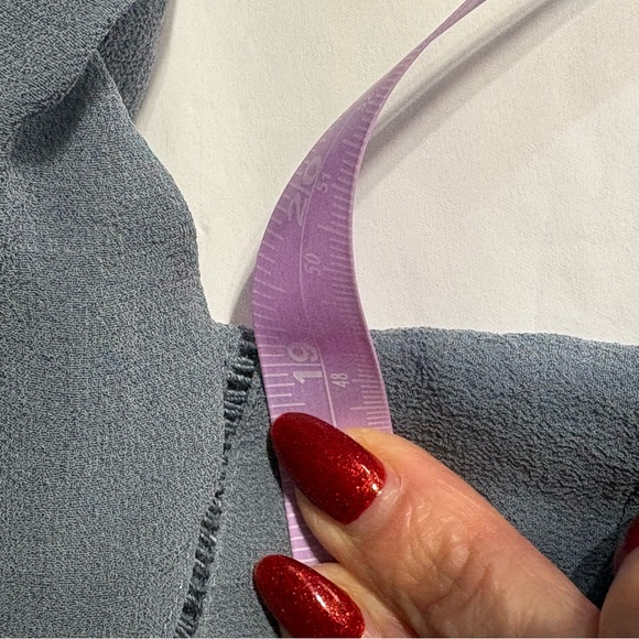 Ann Taylor Slate Blue Blouse with Tie-Front - Picture 6 of 7